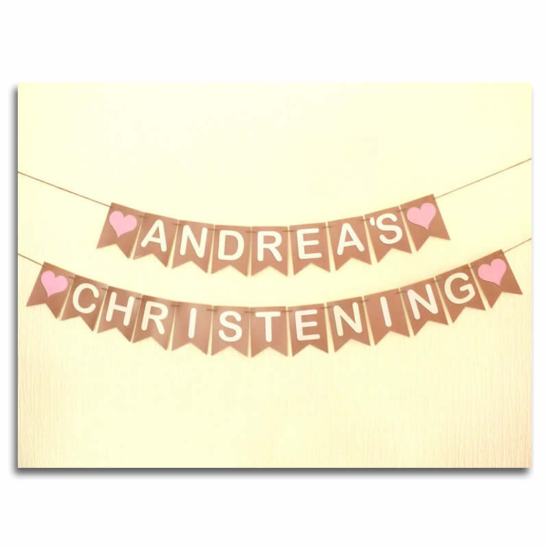 Custom made bunting, ready for shipping in 1 working day.  By LoveBrite. Traditional Christening Bunting