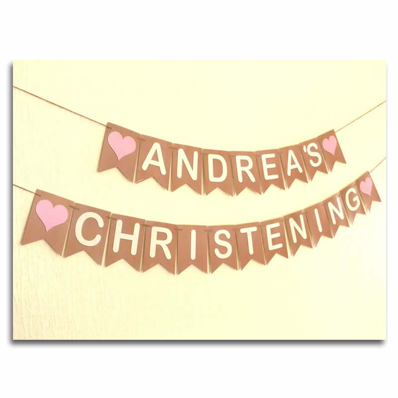 Custom made bunting, ready for shipping in 1 working day.  By LoveBrite. Traditional Christening Bunting