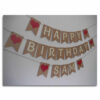 Red Heart Birthday Bunting Banner, with traditional cream font