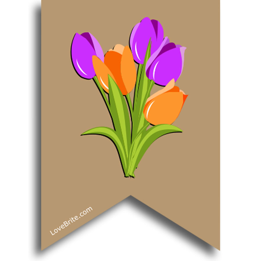 Tulip Dutch flower theme bunting