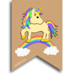 Unicorn and rainbow theme bunting