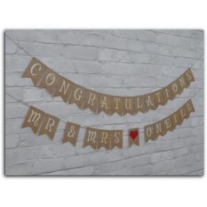 Congratulations Mr & Mrs red heart decoration